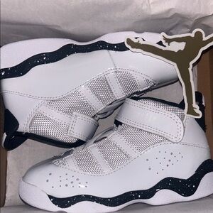 Jordan Kids White and Black Sneakers